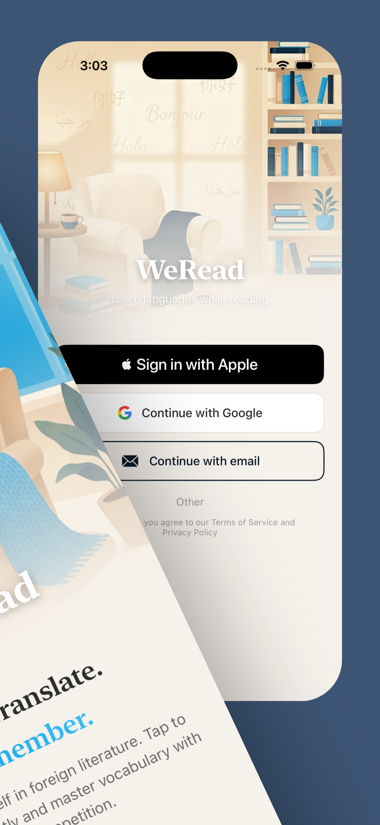 WeRead App - Easy sign in